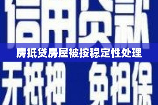 盐埔房抵贷房屋被按稳定性处理