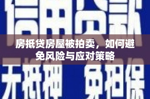 新丰房抵贷房屋被拍卖，如何避免风险与应对策略